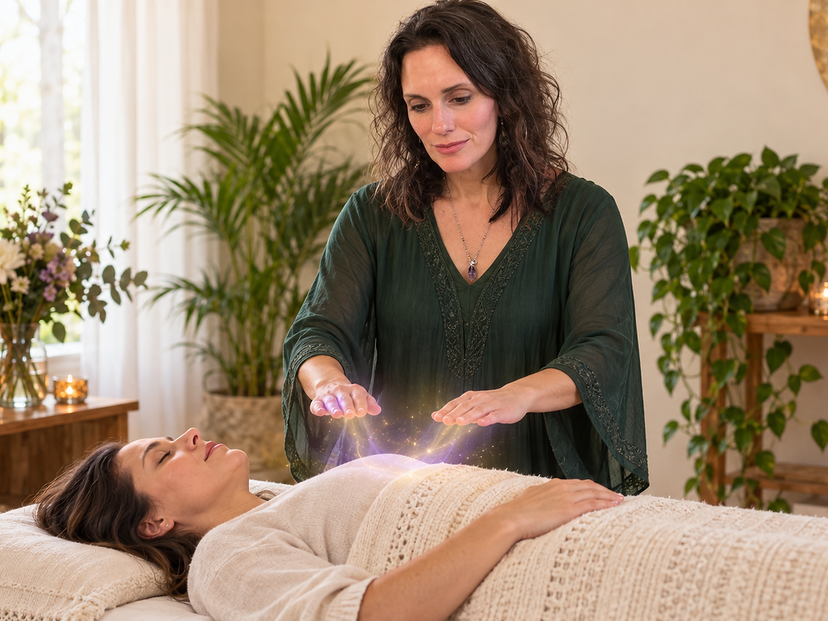 Asttarte providing a personalized energy-healing session